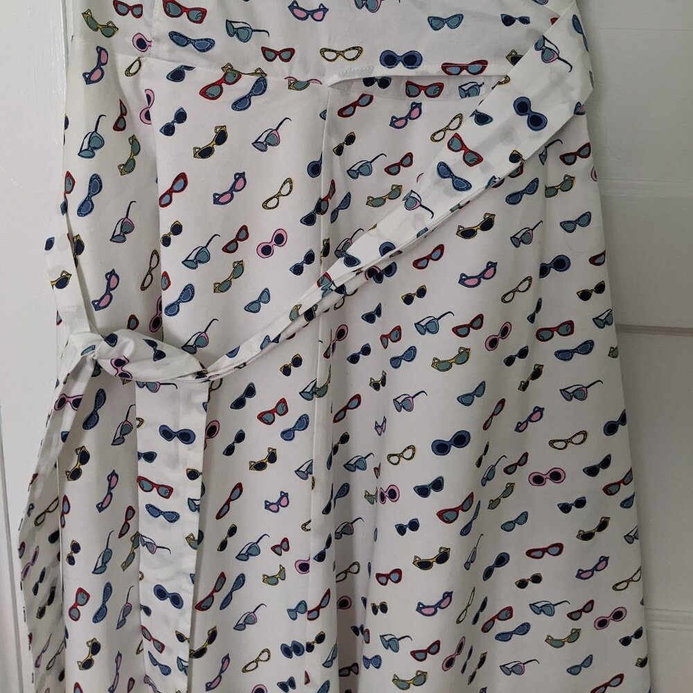 Boden Retro Sunglass Print Lara Wrap Dress Size US10P UK14P Used - Picture 3 of 9
